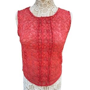 Chelsea 28 | Embroidered/Broderie | Red/ Orange | Cropped | Tank | Size:XS